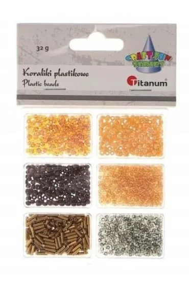 Koraliki plastikowe 6 rozmiarów 32g