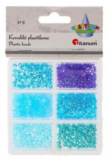 Koraliki plastikowe 6 rozmiarów 32g