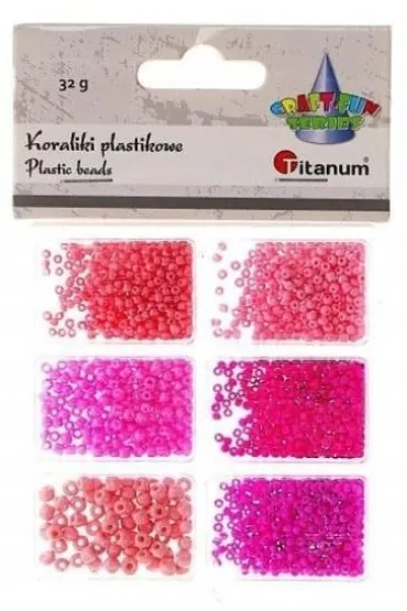 Koraliki plastikowe 6 rozmiarów 32g