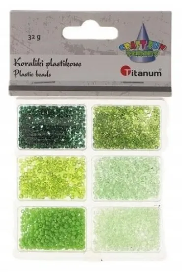 Koraliki plastikowe 6 rozmiarów 32g
