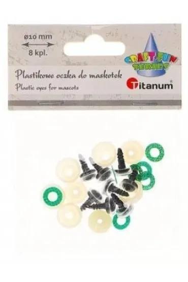 Oczy do maskotek plastikowe 10mm z mocowaniem 8 szt