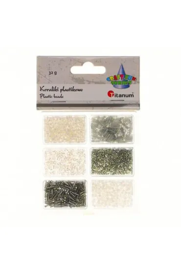 Koraliki plastikowe 6 rozmiarów 32g