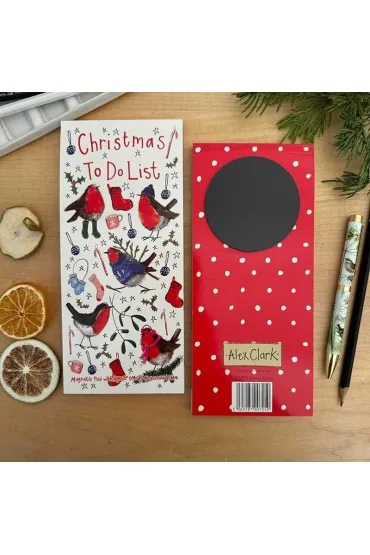 Lista zakupów z magnesem Ptaszki rudziki Święta