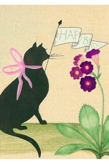 Karnet B6 z kopertą Urodziny Kot z proporczykiem