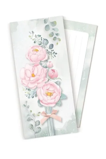 Koperta upominkowa POP UP Różowe piwonie