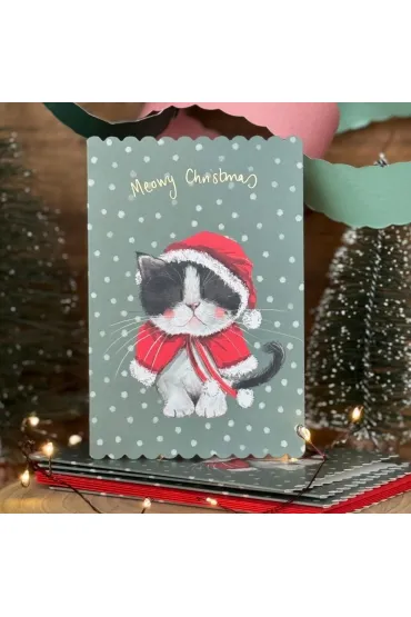 Karnet Święta Świąteczny kotek