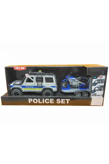 Policja + laweta z motocyklem 1:14 41x11x14cm