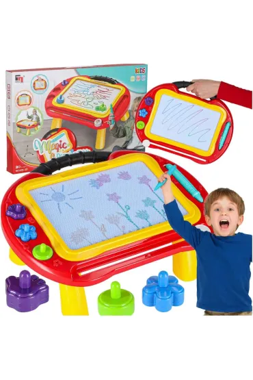 Tablica magnetyczna edukacyjna znikopis stolik do rysowania stempelki