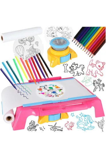 Projektor rzutnik stolik do rysowania karty różowy