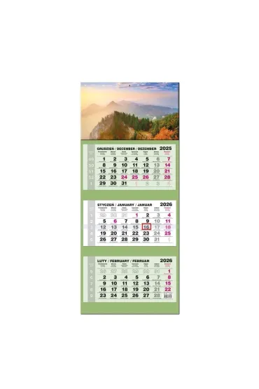 Kalendarz 2026 trójdzielny LUX gł. wypukła Pieniny