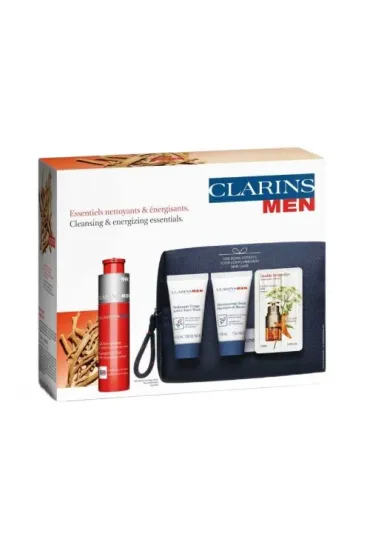 SET Men Energizing żel do twarzy + żel do mycia twarzy + szampon + serum pod oczy + kosmetyczka