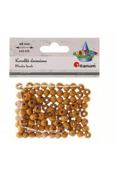 Koraliki drewniane lakierowane brązowe 1000 szt