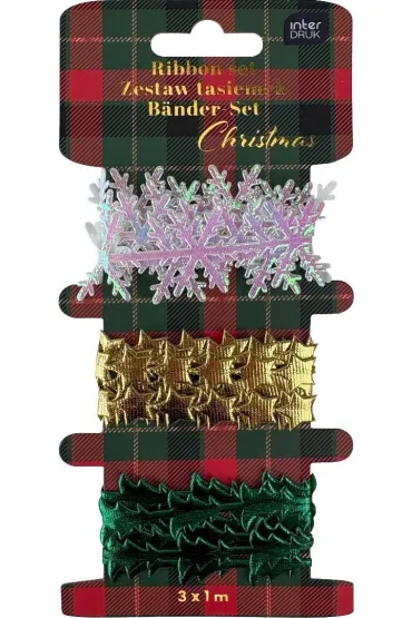 Zestaw tasiemek Shapes 3x1m Christmas