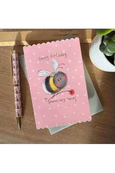 Karnet Urodziny Pszczoła i kwiat