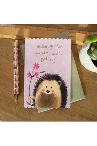 Karnet Urodziny Jeż i kwiat