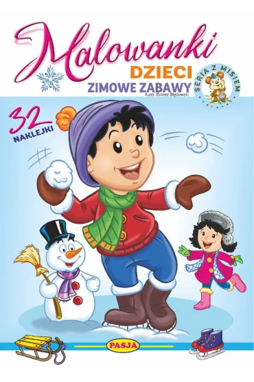 Dzieci - zimowe zabawy. Malowanki