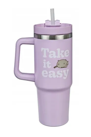 Pusheen kubek metalowy vacuum termiczny