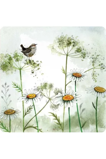 Podkładka pod kubek Strzyżyk i stokrotki