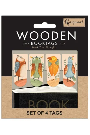 Zakładki drewniane do książki Ptaszki