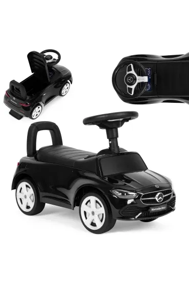 Jeździk autko Mercedes C CLASS interaktywna kierownica dźwięki czarny