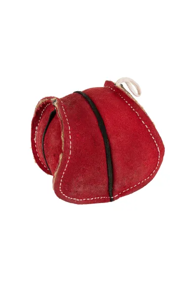 Zabawka dla psa, piłka skórzana czerwona 8x8 cm