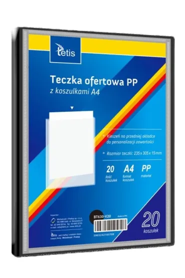 Teczka ofertowa A4 PP + 20 koszulek czarna