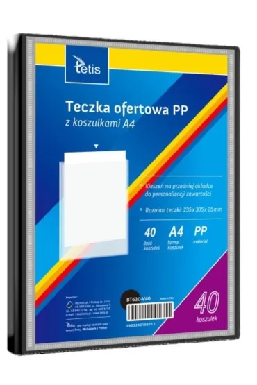 Teczka ofertowa A4 PP + 40 koszulek czarna