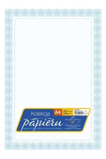Papier ozdobny A4 certyfikat dyplom 170g/m2 25ar