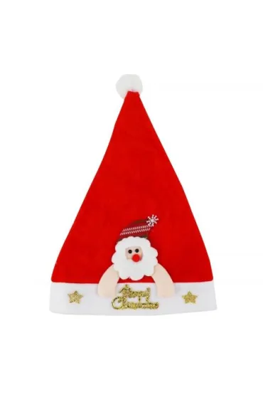 Czapka Mikołaja ze świąteczną postacią, 1 szt.