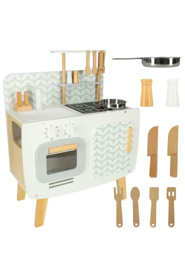 Kuchnia dla dzieci drewniana MDF LULILO RETRO akcesoria 73cm