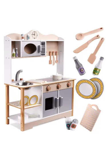 Kuchnia dla dzieci drewniana MDF LULILO KUKETO akcesoria 85cm
