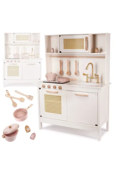 Kuchnia dla dzieci drewniana MDF retro z akcesoriami BOHO 100cm