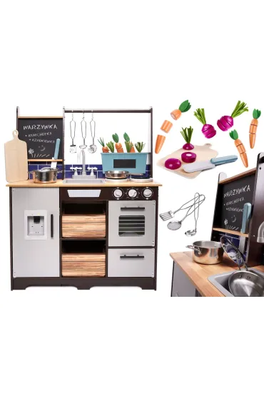 Kuchnia dla dzieci drewniana MDF z akcesoriami LOFT XXL 96cm