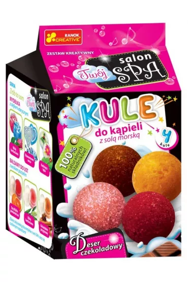 Kule do kąpieli z solą morską. Deser czekoladowy.