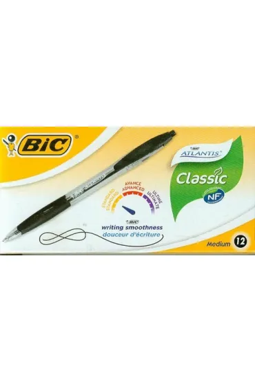 Długopis Atlantis Classic czarny (12 szt) BIC