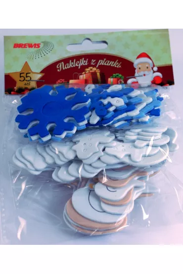 Naklejki z pianki renifery bałwany śnieżynki