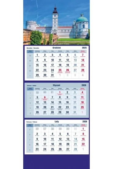 Kalendarz trójdzielny 2026 Zamek