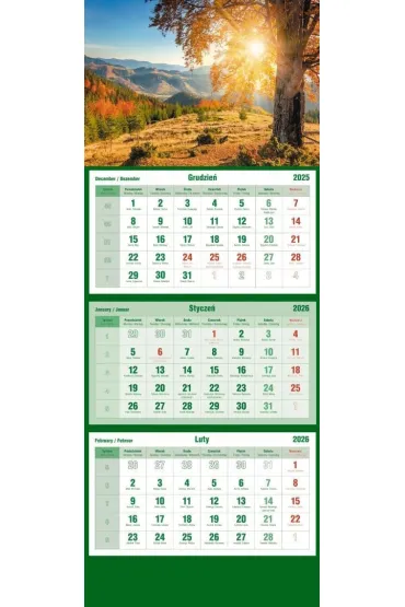 Kalendarz trójdzielny 2026 Jesień