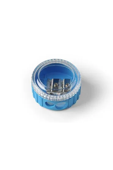 Temperówka metalowa podwójna z pojemnikiem