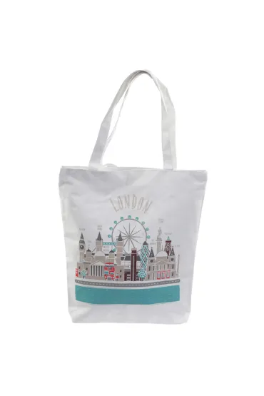 Torba bawełniana z zamkiem i podszewką Ikony Londynu