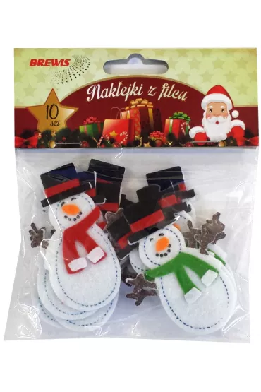 Naklejki z filcu bałwanki