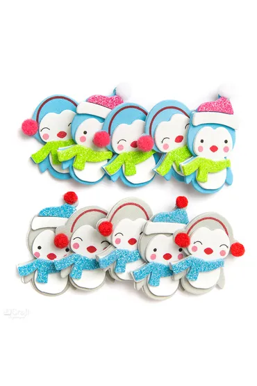 Naklejki 3D z pianki pingwinki 10 szt